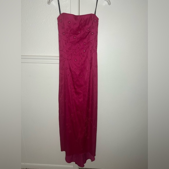 Rampage Dresses & Skirts - Rampage Strapless Fuchsia Dress, size 5, crisscross back design.